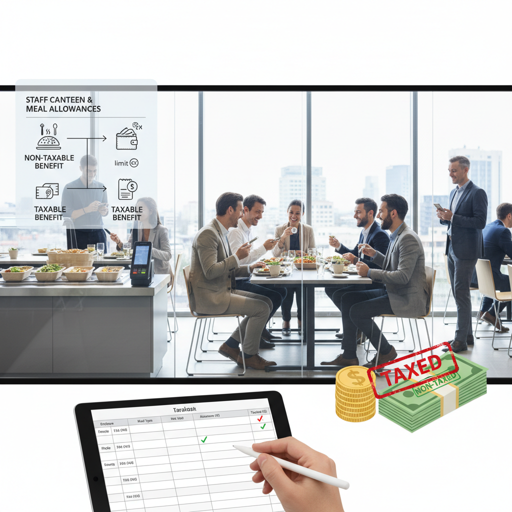 How do staff canteens and meal allowances work — and when do they become taxable?