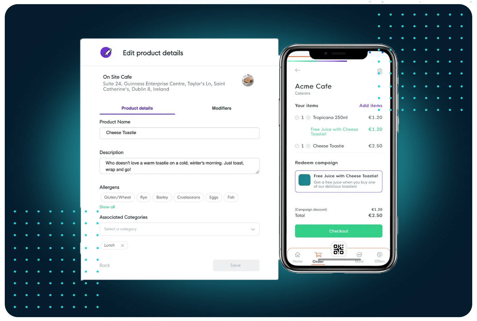 Facilipay powers mobile ordering with allergen details, product management & automatic campaign rewards