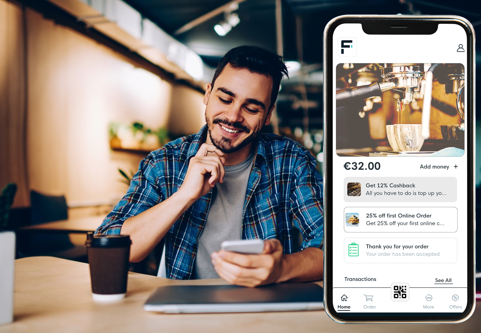 Facilipay loyalty programme dashboard showing customer rewards and purchase insights